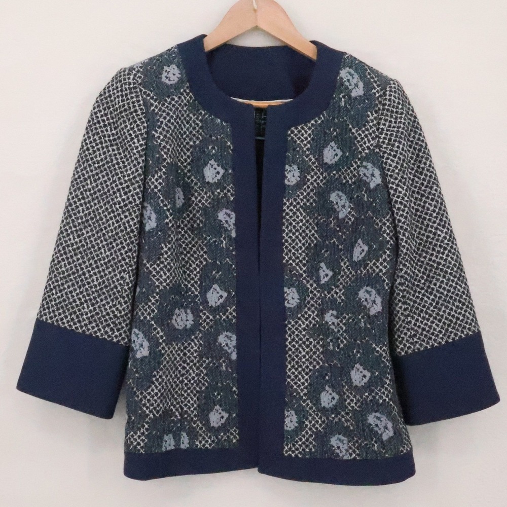 Nicole Miller Mary Kay Jaquard Blazer Jacket Size 0 Dog Show Church Brunch